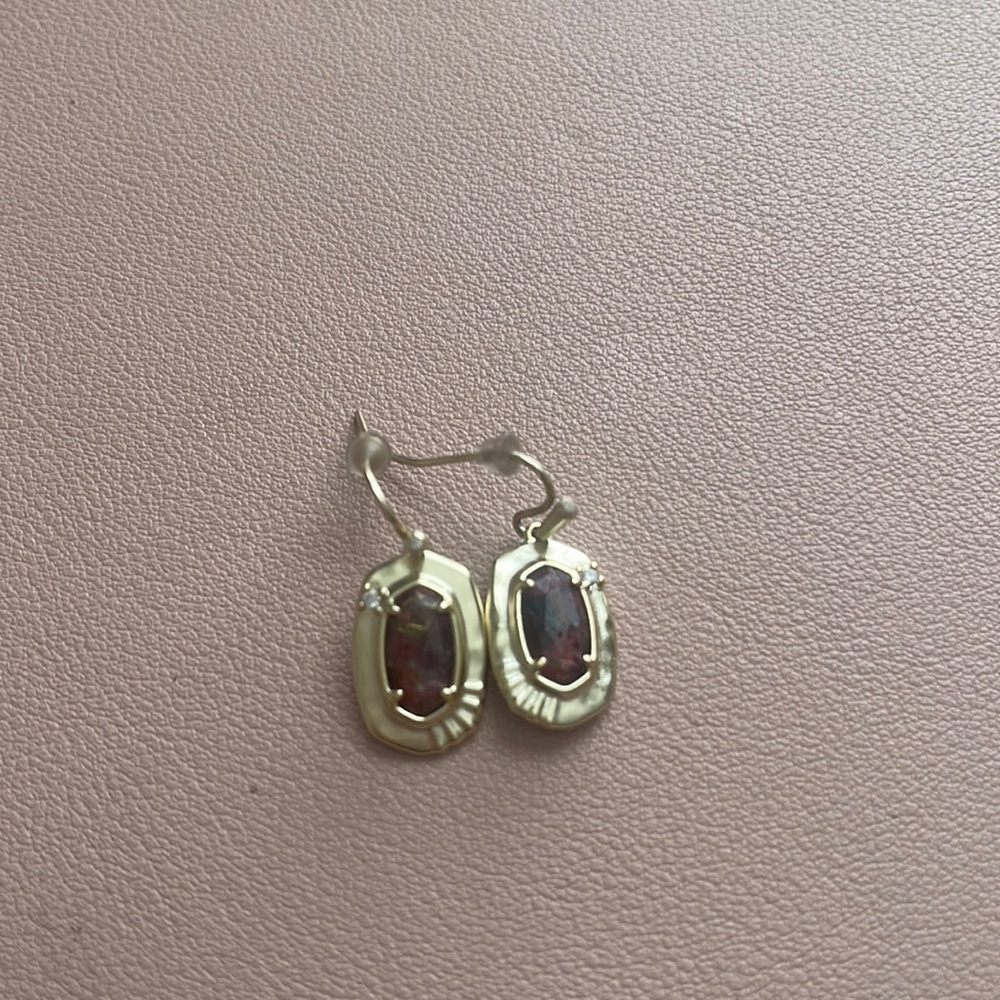 Not for sale. Kendra Scott burgundy and gold earrings